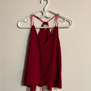 Guess Red Button-Down Women's Top, Adjustable Straps